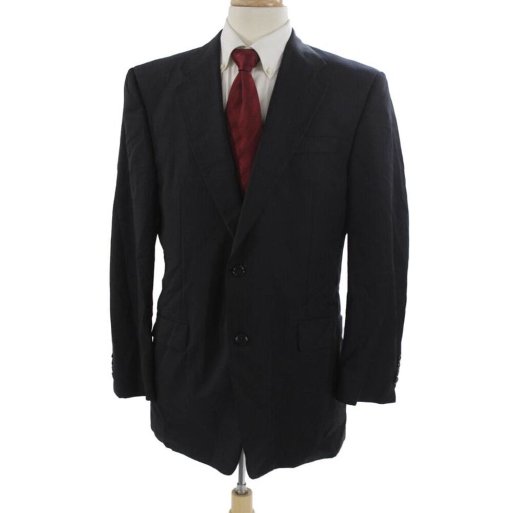 Hickey Freeman for Nordstrom Mens Blue Striped Wool Blazer Size 42
